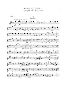 Partition hautbois 1, 2, symphonique sketches, Chadwick, George Whitefield