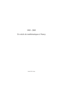 Un siècle de mathématiques Nancy