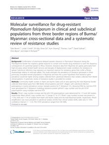 Molecular surveillance for drug-resistant Plasmodium falciparum in clinical and subclinical populations from three border regions of Burma/Myanmar: cross-sectional data and a systematic review of resistance studies
