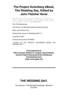 The Wedding Day - The Service—The Marriage Certificate—Words of Counsel