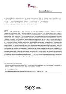 Conceptions nouvelles sur la structure de la zone intra-alpine du Sud : Les montagnes entre Vallouise et Guillestre - article ; n°2 ; vol.42, pg 211-222