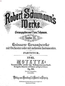 Partition complète, Motette - Verzweifle nicht im Schmerzensthal, Op.93