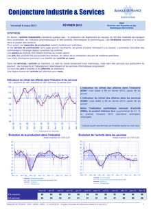 Banque de France: Conjoncture Industrie & Services - FÉVRIER 2013