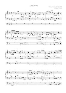 Partition complète, Andante pour orgue, Fischer, Michael Gotthard