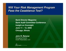 Risk Management Presentation for Audit Conf AUSPres6-11-09 v5