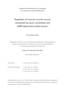 Regulation of vascular smooth muscle cell growth by cyclic nucleotides and cGMP-dependent protein kinase I [Elektronische Ressource] / Pascal Weinmeister