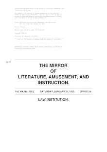 The Mirror of Literature, Amusement, and Instruction - Volume 19, No. 530, January 21, 1832
