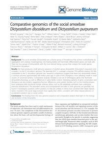 Comparative genomics of the social amoebae Dictyostelium discoideumand Dictyostelium purpureum
