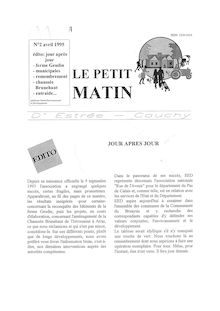 LE PETIT MATIN D ESTREE-CAUCHY N°2 AVRIL1995 : TELETRAVAIL ET PARTAGE DE L ESPACE PUBLIC