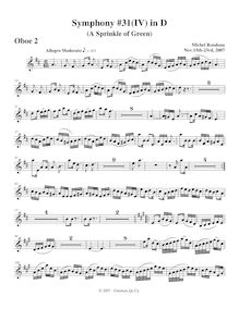 Partition hautbois 2, Symphony No.31, D major, Rondeau, Michel