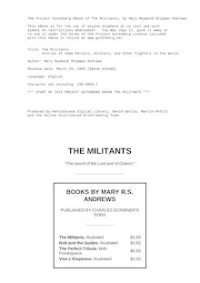 The Militants - Stories of Some Parsons, Soldiers, and Other Fighters in the World