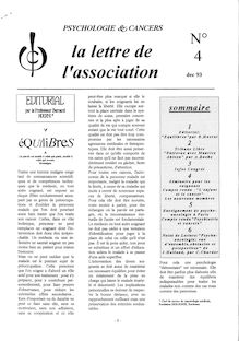 04 Lettre Association Psychologie et Cancers Déc. 1993
