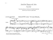Partition de piano, Antiche danze et arie per liuto, Respighi, Ottorino
