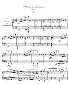 Partition Piano 2 - complete, Trois valses romantiques, Three Romantic Waltzes