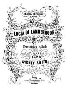Partition complète, Lucia di Lammermoor, Op.7, Transcription Brillante de la Finale de seconde Acte