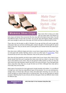 Make Your Shoes Look Stylish - Use Shoe Clips