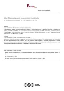 Conflits sociaux et économie industrielle - article ; n°1 ; vol.4, pg 5-29