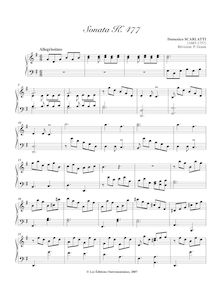 Partition Sonata K.477, 100 clavier sonates, Scarlatti, Domenico