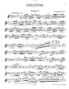 Partition violon 1, Andantino sur le thème B-la-f, B♭ major, Kopylov, Aleksandr