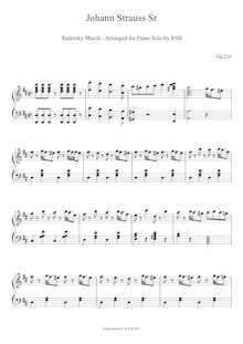 Partition complète, Radetzky March, Op.228, Strauss Sr., Johann par Johann Strauss Sr.