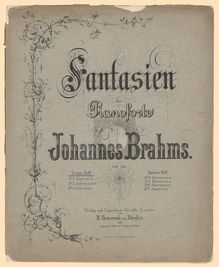 Partition complète, 7 Fantasien, 7 Fantasies, Brahms, Johannes