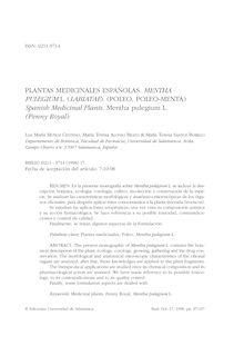 Plantas Medicinales Españolas. Mentha pulegium L. (Labiatae) (Poleo, Poleo-menta)
