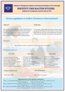 licence appliqué en italien commerce international [Converti]