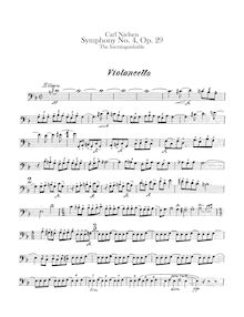 Partition violoncelles, Symphony No.4, Op.29 Det Uudslukkelige, The Inextinguishable