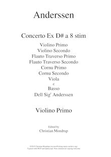 Partition violons I, Concerto Ex D# a 8 stim, D major, Anderssen