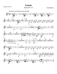 Partition trompette 3 (B♭), préludes (Deuxième livre), Debussy, Claude