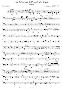 Partition violoncelles, Die Geschöpfe des Prometheus Op.43, The Creatures of Prometheus