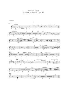 Partition trompette 1, 2 (en C), violoncelle Concerto en E Minor, Op.85