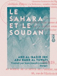 Le Sahara et le Soudan - Documents historiques et géographiques