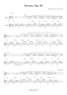 Partition complète, Pavane, Op.50, F? minor, Fauré, Gabriel