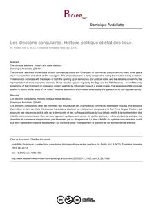 Les élections consulaires. Histoire politique et état des lieux - article ; n°23 ; vol.6, pg 25-43