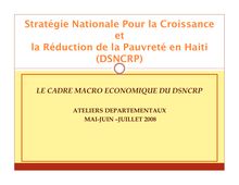 Stratégie Nationale Pour la Croissance et la Réduction de la ...