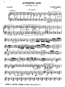Partition violons II, La princesse jaune, opéra-comique en un acte de Louis Gallet, Op.30