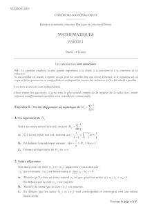 Mathématiques commune 2003 Concours National DEUG