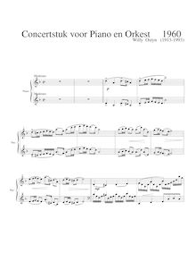 Partition Piano solo, Concertstuk piano en orkest, Ostijn, Willy