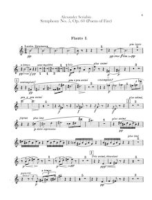 Partition flûte 1, 2, 3, Piccolo, Prometheus, Le Poème du Feu, Op.60