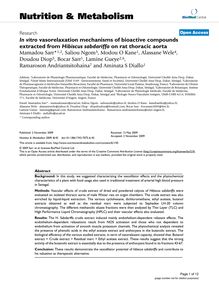 In vitrovasorelaxation mechanisms of bioactive compounds extracted from Hibiscus sabdariffaon rat thoracic aorta