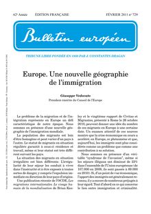Europe. Une nouvelle géographie de l immigration
