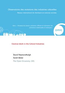 Creative Work ine the Cultural Industries