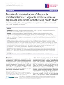 Functional characterization of the matrix metalloproteinase-1 cigarette smoke-responsive region and association with the lung health study