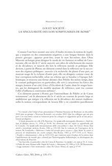Loi et société : la singularité des lois somptuaires de Rome - article ; n°1 ; vol.15, pg 135-171