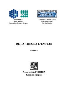 De la thèse à l emploi - France