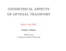 GEOMETRICAL ASPECTS OF OPTIMAL TRANSPORT