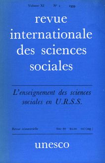 L Enseignement des sciences sociales en U.R.S.S.: introduction ...
