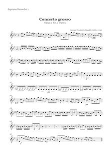 Partition Descant enregistrement  1, Concerto Grosso en B-flat major par George Frideric Handel
