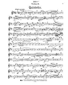 Partition violon 2 , partie (alternative of clarinette), quintette